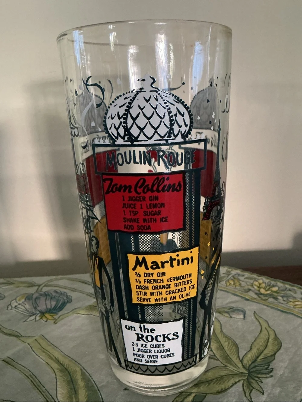 MCM Cocktail Shaker Glass Paris France Moulin Rouge, Opera & Ballet